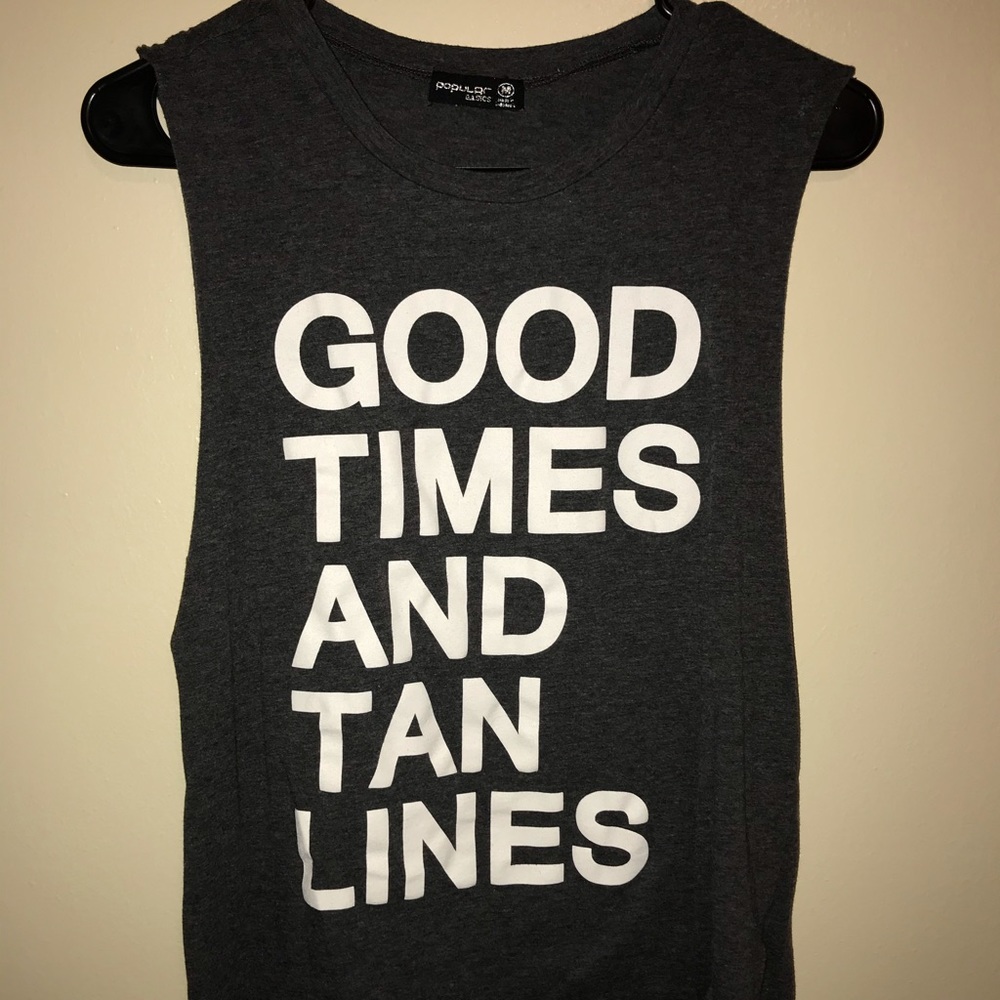 Junior Good Times and Tan Lines Dark Grey Tank